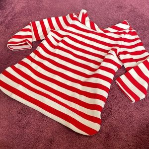 Boden cream/red stripe top. US -8